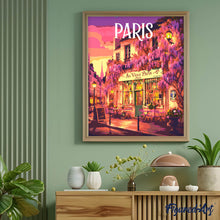 Carica l'immagine nel visualizzatore di Gallery, Dipingere con i numeri - Poster di viaggio Caffè di glicine di Parigi