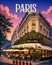 Carica l'immagine nel visualizzatore di Gallery, Dipingere con i numeri - Poster di viaggio Café de Flore Figured'Art