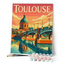 Carica l'immagine nel visualizzatore di Gallery, Dipingere con i numeri - Poster di viaggio Ponte del canale di Toulouse