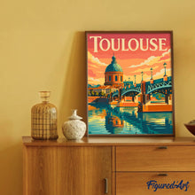 Carica l'immagine nel visualizzatore di Gallery, Dipingere con i numeri - Poster di viaggio Ponte del canale di Toulouse