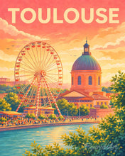 Carica l'immagine nel visualizzatore di Gallery, Dipingere con i numeri - Poster di viaggio Ruota panoramica di Toulouse Figured'Art
