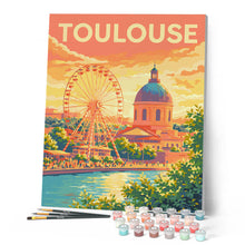 Carica l'immagine nel visualizzatore di Gallery, Dipingere con i numeri - Poster di viaggio Ruota panoramica di Toulouse