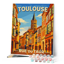 Carica l'immagine nel visualizzatore di Gallery, Dipingere con i numeri - Poster di viaggio Rue du Taur