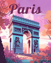 Carica l'immagine nel visualizzatore di Gallery, Dipingere con i numeri - Poster di viaggio Arco di Trionfo di Parigi Figured'Art