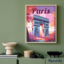 Carica l'immagine nel visualizzatore di Gallery, Dipingere con i numeri - Poster di viaggio Arco di Trionfo di Parigi