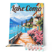 Carica l'immagine nel visualizzatore di Gallery, Dipingere con i numeri - Poster di viaggio Passeggiata sul Lago di Como