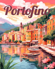 Carica l'immagine nel visualizzatore di Gallery, Dipingere con i numeri - Poster di viaggio Portofino Figured'Art