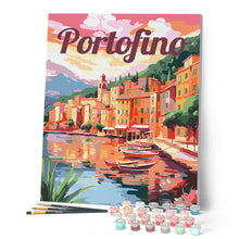 Carica l'immagine nel visualizzatore di Gallery, Dipingere con i numeri - Poster di viaggio Portofino