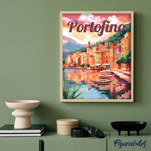 Carica l'immagine nel visualizzatore di Gallery, Dipingere con i numeri - Poster di viaggio Portofino