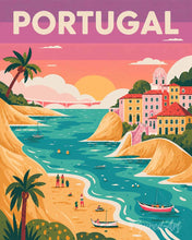 Carica l'immagine nel visualizzatore di Gallery, Dipingere con i numeri - Poster di viaggio Costa oceanica del Portogallo Figured'Art