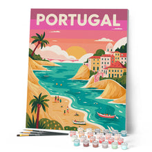 Carica l'immagine nel visualizzatore di Gallery, Dipingere con i numeri - Poster di viaggio Costa oceanica del Portogallo
