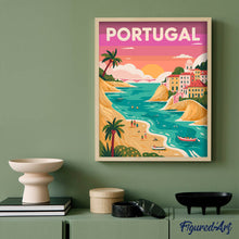 Carica l'immagine nel visualizzatore di Gallery, Dipingere con i numeri - Poster di viaggio Costa oceanica del Portogallo