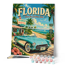 Carica l'immagine nel visualizzatore di Gallery, Dipingere con i numeri - Florida Poster vintage - Drive the Sunshine State