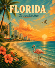 Carica l'immagine nel visualizzatore di Gallery, Dipingere con i numeri - Florida Poster vintage - The Sunshine State Figured'Art