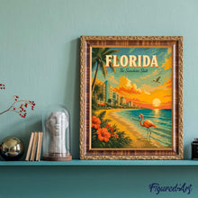 Carica l'immagine nel visualizzatore di Gallery, Dipingere con i numeri - Florida Poster vintage - The Sunshine State