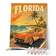 Carica l'immagine nel visualizzatore di Gallery, Dipingere con i numeri - Florida Poster vintage