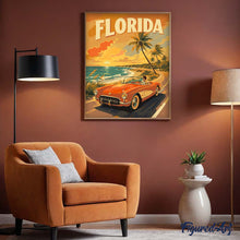 Carica l'immagine nel visualizzatore di Gallery, Dipingere con i numeri - Florida Poster vintage