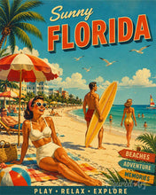 Carica l'immagine nel visualizzatore di Gallery, Dipingere con i numeri - Sunny Florida - Poster vintage  Figured'Art