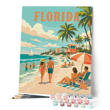 Carica l'immagine nel visualizzatore di Gallery, Dipingere con i numeri - Costa della Florida - Poster vintage