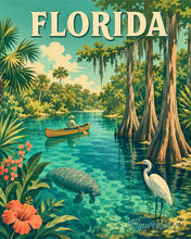 Carica l'immagine nel visualizzatore di Gallery, Dipingere con i numeri - Natura della Florida - Poster vintage  Figured'Art
