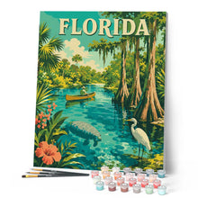 Carica l'immagine nel visualizzatore di Gallery, Dipingere con i numeri - Natura della Florida - Poster vintage