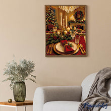 Carica l'immagine nel visualizzatore di Gallery, Dipingere con i numeri - Cena di Natale a lume di candela