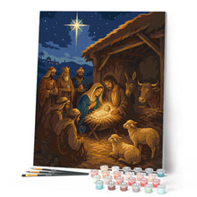 Carica l'immagine nel visualizzatore di Gallery, Dipingere con i numeri - Presepe di Natale