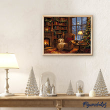Carica l'immagine nel visualizzatore di Gallery, Dipingere con i numeri - Natale davanti al camino