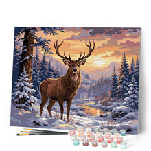 Carica l'immagine nel visualizzatore di Gallery, Dipingere con i numeri - Maestoso cervo invernale