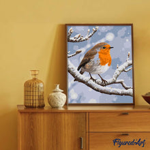 Carica l'immagine nel visualizzatore di Gallery, Dipingere con i numeri - Pettirosso d'inverno