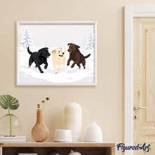 Carica l'immagine nel visualizzatore di Gallery, Dipingere con i numeri - Cani d'inverno