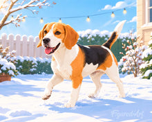 Carica l'immagine nel visualizzatore di Gallery, Dipingere con i numeri - Beagle nella neve Figured'Art