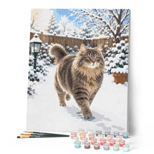 Carica l'immagine nel visualizzatore di Gallery, Dipingere con i numeri - Gatto in Inverno