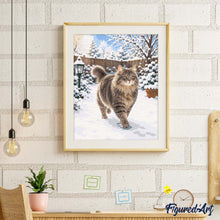 Carica l'immagine nel visualizzatore di Gallery, Dipingere con i numeri - Gatto in Inverno