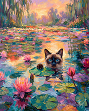 Carica l'immagine nel visualizzatore di Gallery, Dipingere con i numeri - Gatto tra le Ninfee Figured'Art