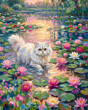 Carica l'immagine nel visualizzatore di Gallery, Dipingere con i numeri - Gatto tra i Fiori di Loto Figured'Art