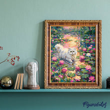 Carica l'immagine nel visualizzatore di Gallery, Dipingere con i numeri - Gatto tra i Fiori di Loto