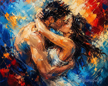 Carica l'immagine nel visualizzatore di Gallery, Dipingere con i numeri - Bacio sotto una tempesta di colori Figured'Art