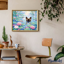 Carica l'immagine nel visualizzatore di Gallery, Dipingere con i numeri - Gatto e Ninfee