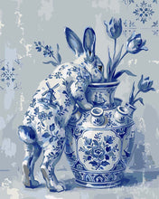 Carica l'immagine nel visualizzatore di Gallery, Dipingere con i numeri - Coniglio stile Delft Figured'Art