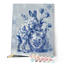Carica l'immagine nel visualizzatore di Gallery, Dipingere con i numeri - Coniglio stile Delft