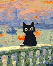 Carica l'immagine nel visualizzatore di Gallery, Dipingere con i numeri - Gatto al Tramonto di Monet Figured'Art