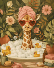 Carica l'immagine nel visualizzatore di Gallery, Dipingere con i numeri - Bagno di schiuma della giraffa Figured'Art