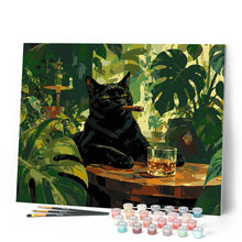 Carica l'immagine nel visualizzatore di Gallery, Dipingere con i numeri - Gatto Nero nella Foresta