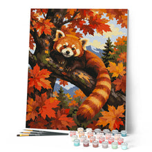 Carica l'immagine nel visualizzatore di Gallery, Dipingere con i numeri - Panda Rosso sull'Acero
