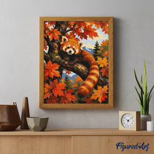 Carica l'immagine nel visualizzatore di Gallery, Dipingere con i numeri - Panda Rosso sull'Acero
