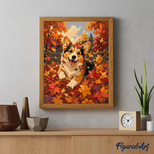 Carica l'immagine nel visualizzatore di Gallery, Dipingere con i numeri - Corgi tra le Foglie d'Autunno