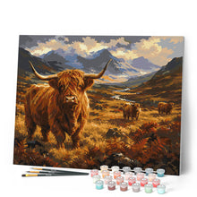 Carica l'immagine nel visualizzatore di Gallery, Dipingere con i numeri - Mandria di Highland cow nella Valle