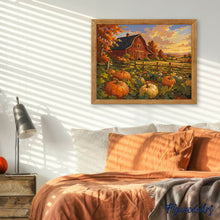 Carica l'immagine nel visualizzatore di Gallery, Dipingere con i numeri - Campo di Zucche e Fienile nella Golden Hour