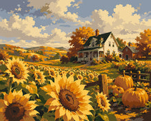 Carica l'immagine nel visualizzatore di Gallery, Dipingere con i numeri - Campo di Girasoli e Cascina Bianca Figured'Art